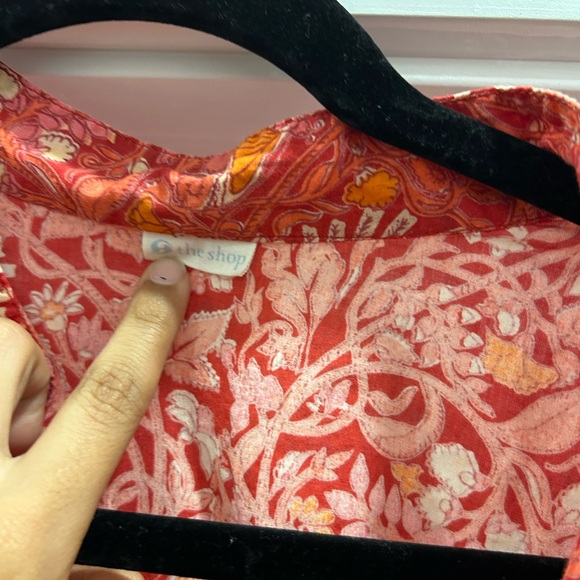 The Shop India Kurta long red and pink floral - Picture 3 of 4